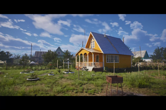 design house architecture with 3d exterior and landscape design
