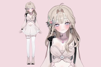 design anime vtuber character live2d vtuber design 2d vtuber model vtube studio