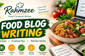 write original recipes and create delicious meal ideas