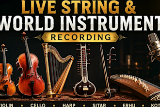 record professional violin, viola, cello, lute, sitar, fiddle, theremin, harp