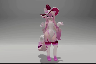 do custom 3d furry vtuber avatar, anthro vrm character, with facial expressions