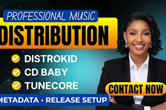 distribute your music on distrokid or cd baby with metadata setup