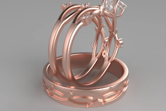 a modern 3d cad jewelry design and render it