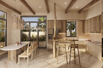 design custom kitchen with 3d render and 2d drawings