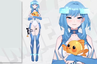 create live2d vtuber design, vtuber model, png tuber model, live2d character