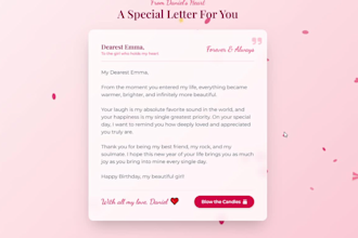 create a personalized surprise website for your special one