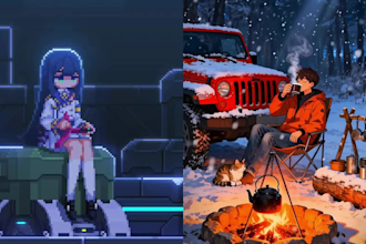 design custom pixel anime art, pfps and lofi backgrounds