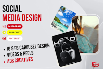 create instagram facebook carousel posts, canva template reel design ad creative