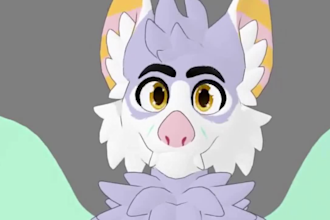 create custom furry vrchat avatar with facial tracking vtuber fursona model