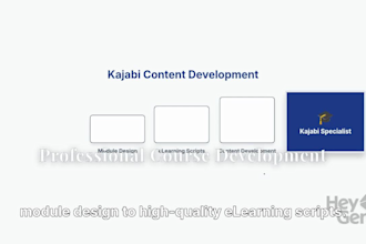 develop kajabi online course content, elearning video scripts, and curriculum