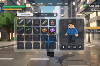 design professional roblox UI, gui or hud for your game