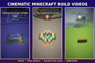 create a cinematic minecraft build video for tiktok and shorts