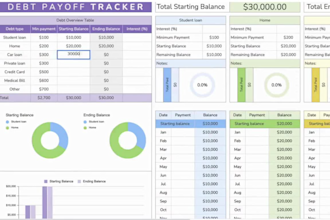custom debt tracker schedule mortgage calculator dynamic loan amortization