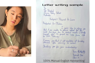 provide neat and beautiful english handwriting service