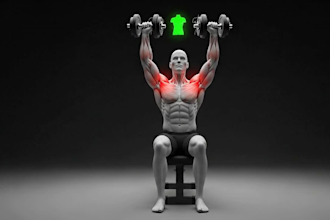 create 3d workout animation, 3d anatomy exercise tutorial video, fitness, 3d gym