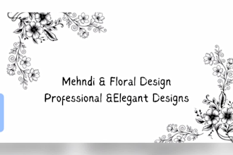 create custom bridal, arabic and  henna mehndi designs