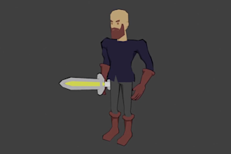 create and animate a lowpoly 3d character for your game
