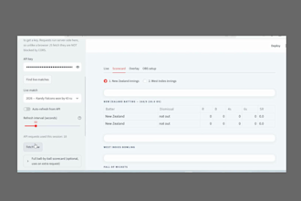 create a live sports streaming dashboard updates realtime