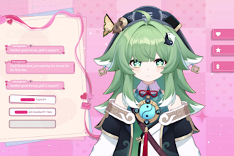 do vtuber overlay package including chat and goal widget