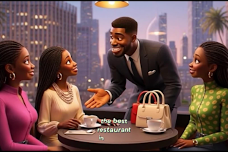 create 3d pixar style african folktale ai animation ai video art for youtube