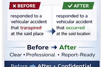rewrite police, incident, and official reports professionally