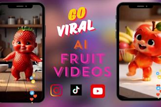 create an ai talking fruit ,ai dancing fruit video ai funny fruit video
