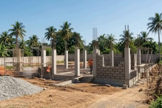 create a realistic ai construction timelapse video