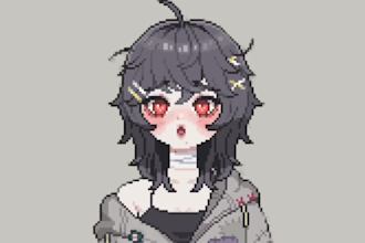 do custom pixel pngtuber vtuber model, live2d rigging animated pixel streaming