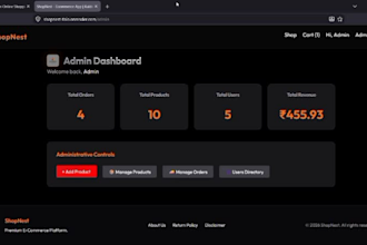 develop a full stack mern e commerce website