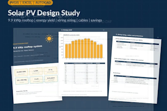 design your solar pv system with pvsyst simulation and autocad diagram