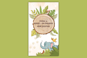 make jungle theme birthday invitation video