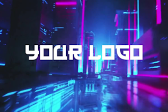 logo animation vj loop glitch typography led wall background anamorphic illusion