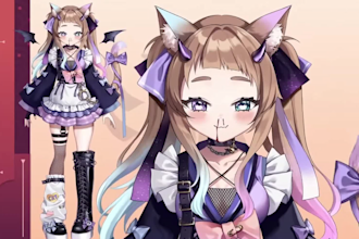 design male and female vtuber model live2d rigging anime vtuber commission