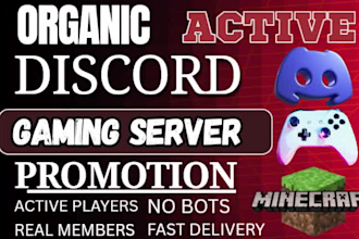 minecraft promotion, gaming , fivem server, rust, dayz, discord server promotion