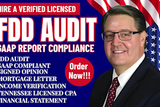 provide licensed CPA audit with signed opinion for fdd reports compliance