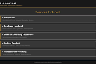 write HR policies, employee handbook and sops