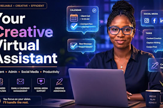 be your creative executive virtual assistant, social media manager VA