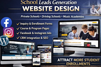 generate private, driving, music school leads website design