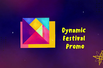 create colorful tangram promo video for kids for festivals