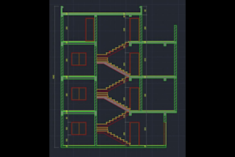 draw an architectural floor plan in autocad 2d and 2d archicad