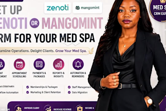 set up zenoti or mangomint CRM for your med spa