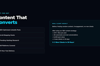 write SEO linkedin posts and social content with ai