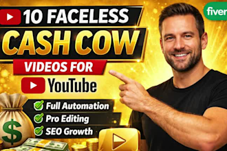 crearé y automatizaré tus 10 videos virales tipo cash cow para youtube