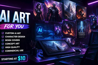 create stunning ai art, ai characters, ai book covers and digital illustrations