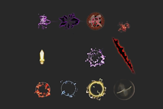 create pixel art vfx, game assets, sprite animation, attack skill effects, rpg
