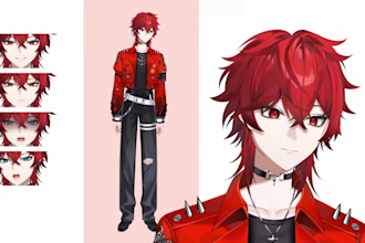 design and rig 2d v tuber, 3d v tuber character ,live2d vtuber, v tuber, anime