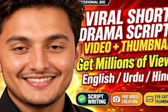 write viral script and design eye catching thumbnail