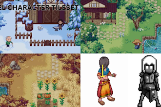 create pixel art tilesets character sprites 2d sprite sheet animation rpg maker