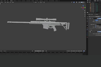 create realistic 3d gun weapon model for game unity, unreal engine, gta game