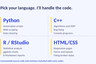 write, debug and explain python, cpp, and HTML codes